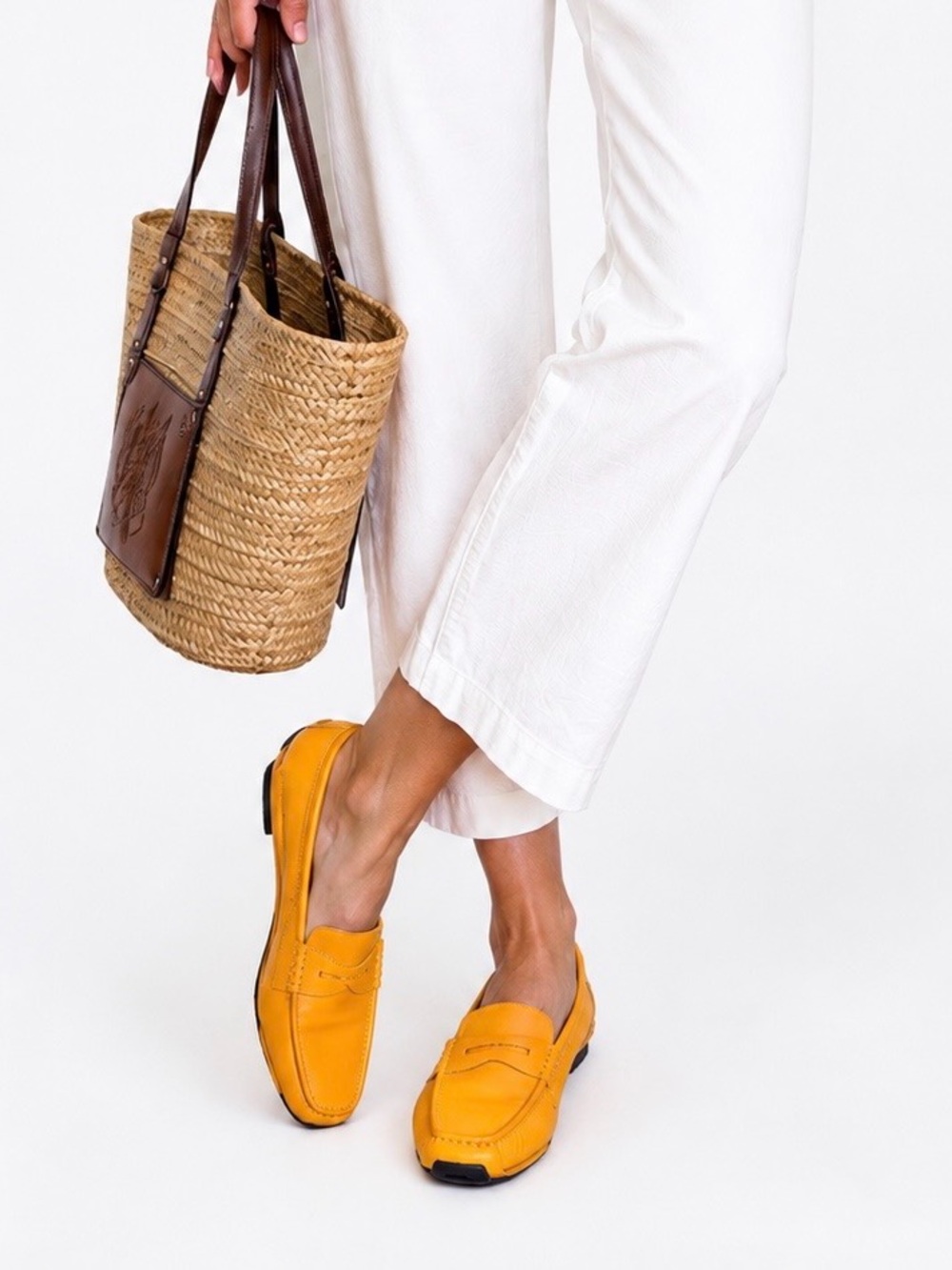 Zerimar Spain Yellow Leather Driving Loafers | EU 40